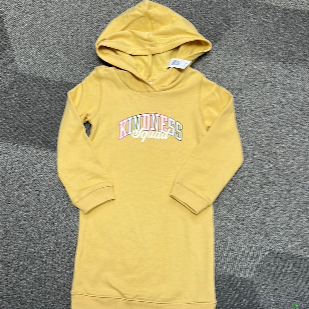 GAP Hooded sweatshirt Dress with "Kindness Squad" Print 5 NWT